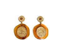 Luxe Tones Women's Artemis Luxe 18k Gold Plated Mystic Eye Amber Statement Earrings Luxe Tones Multicolor One Size