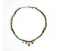 Luxe Tones Women's Gaia Aqua Beaded Necklace Luxe Tones Multicolor One Size