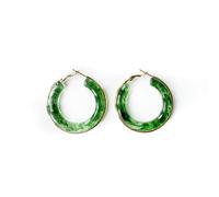 Luxe Tones Women's Oreilia Green Semi Transparent Hoop Earrings Luxe Tones Multicolor One Size