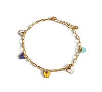 Luxe Tones Women's Yareli Luxe 18k Gold Plated Butterfly Charm Anklet Luxe Tones Multicolor One Size