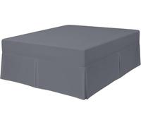 Luxe-Trends Grey 4 Feet Pleated Fitted Valance Bed Sheet, 100% Cotton 200 Thread Count Hotel Quality Pleated Valance Sheets, Box 25cm & Frill Drop Pleat 40cm UK Size (Grey, 4FT Small Double)
