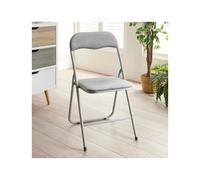 Luxe Velvet Folding Chair easily folds away for great storage- Grey