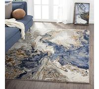 LUXE WEAVERS Marble Swirl Abstract Area Rug, Blue 5x7
