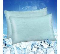 Luxear 2 Pack Cooling Pillowcases for Night Sweats, Cool Pillow Cases with Arc-chill 3.0 Cooling Fiber Q-Max 0.5 Soft and Breathable, Machine Washable 50x75cm-Green