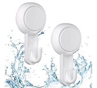 Luxear 2 Pack Suction Hooks,Reusable Heavy Duty 3KG Sucker Hooks, Plastic Removable Suction Cup Hook, Vacuum Seamless Shower Hook for Bathroom Shower Kitchen Window Christmas Wreath