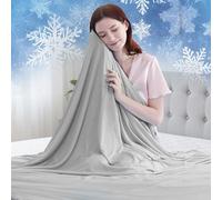 Luxear Cooling Blanket for Night Sweats, Arc-Chill 3.0 Cooling Fiber Q-Max 0.5 Lightweight Summer blankets Double-sided Cool Throw Blanket, Cool Blanket for Sofa Double Bed or Travel Gray 150x200cm