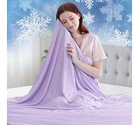 Luxear Cooling Blanket for Night Sweats, Arc-Chill 3.0 Cooling Fiber Q-Max 0.5 Lightweight Summer blankets Double-sided Cool Throw Blanket, Cool Blanket for Sofa Double Bed or Travel Purple 150x200cm