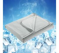 Luxear Cooling Blanket for Night Sweats, Arc-Chill 3.0 Cooling Fiber Q-Max 0.5 Lightweight Summer blankets Double-sided Cool Throw Blanket, Cool Blanket for Sofa Double Bed or Travel Gray 150x200cm