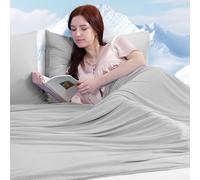 Luxear Cooling Blanket for Night Sweats, Arc-Chill 3.0 Cooling Fiber Q-Max 0.5 Lightweight Summer blankets Double-sided Cool Throw Blanket, Cool Blanket for Sofa Double Bed or Travel Gray 200x220cm