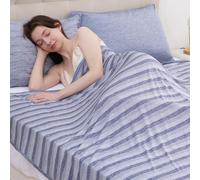 Luxear Cooling Blanket for Summer Double Bed, Blue Cool Blanket