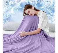 Luxear Cooling Blanket for Summer, Throw Blanket With Arc-Chill 3.0 Technology Cool For Sofa Bed, Comfort Soft Nap Blanket Fabric Breathable Adult Baby Children, Queen Size 150 x 200 Cm, Purple