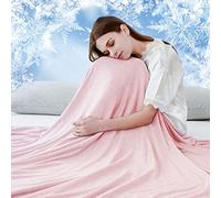 Luxear Cooling Blanket for Summer, Throw Blanket With Arc-Chill 3.0 Technology Keep Cool For Sofa Bed, Comfort Soft Nap Blanket Fabric Breathable Adult Baby Children, King Size 200 x 220 Cm, Pink