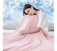 Luxear Cooling Blanket for Summer, Throw Blanket With Arc-Chill 3.0 Technology Keep Cool For Sofa Bed, Comfort Soft Nap Blanket Fabric Breathable Adult Baby Children, Queen Size 150 x 200 Cm, Pink