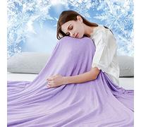 Luxear Cooling Blanket for Summer, Throw Blanket With Arc-Chill 3.0 Technology Keep Cool For Sofa Bed, Comfort Soft Nap Blanket Fabric Breathable Adult Baby Children, King Size 200 x 220 Cm, Purple
