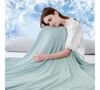 Luxear Cooling Blanket for Summer, Throw Blanket With Arc-Chill 3.0 Technology Keep Cool For Sofa Bed, Comfort Soft Nap Blanket Fabric Breathable Adult Baby Children, Queen Size 150 x 200 Cm, Green