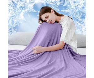 Luxear Cooling Blanket for Summer, Throw Blanket With Arc-Chill 3.0 Technology Keep Cool For Sofa Bed, Comfort Soft Nap Blanket Fabric Breathable Adult Baby Children, Queen Size 150 x 200 Cm, Purple