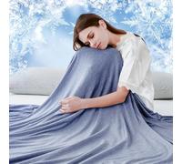 Luxear Cooling Blanket for Summer, Throw With Arc-Chill 3.0 Technology Keep Cool For Sofa Bed, Comfort Soft Nap Blanket Fabric Breathable Adult Baby Children Pet Dog, Queen Size 220 x 240 Cm, Blue