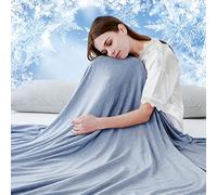 Luxear Cooling Blanket for Summer, Throw With Arc-Chill 3.0 Technology Keep Cool For Sofa Bed, Comfort Soft Nap Blanket Fabric Breathable Adult Baby Children Pet Dog, Queen Size 220 x 240 Cm, Blue