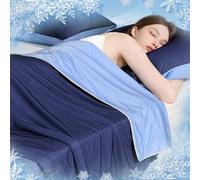 Luxear Cooling Duvet for Summer, Breathable Cooling Blanket for Night Sweats Arc-Chill Summer Cool Fiber Quilt, Coverless Duvet for Adult Baby Children Pet, 200x220cm, Blue