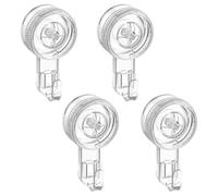 Luxear Suction Hooks 2 Packs, Heavy Duty 5KG Max Load, Reusable Waterproof Transparent Multifunctional Suction Cup Hooks for Bathroom Kitchen Shower Mirror Window Towel Wreath, No Drill Damage Free