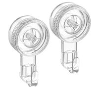 Luxear Suction Hooks, 2 Packs Reusable Multifunctional Knob Sucker Hooks Heavy Duty Max Load 5KG, Transparent Waterproof Plastic Suction Cup Hooks for Bathroom Kitchen Mirror Window Christmas Wreath