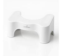 LUXEART Step Basic Toilet Stool - Ergonomic Toilet Stool 18.5 cm for Natural Sitting Posture, Space-Saving Stows Under Toilet, Non-Slip Feet, Hygienic, Stable and Easy to Clean
