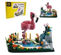 LUXEBLOCKS 3-in-1 Flamingo Model Building Set for Adults - Poseable Bird Display with Pool Décor Ornament, Creative Home Office Desk Art, Unique Flamingo Gift Set for Women & Men