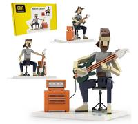 LUXEBLOCKS Art Brick & Music Guitar Building Set - 323PCS Guitar Model Kit with Brick Accents, Build Your Own Guitar Desk Toy for Adults - Musicians Brick Set, Vintage Blocks Gift for Music Fans