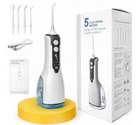 LuxeCare Luxe Dental Water Flosser - Professional Cordless Oral Irrigator with 4 Jet Tips, 5 Pressure Cleaning Modes, 360° Precision Nozzle & USB Rechargeable for Advanced Teeth & Gum Care (White)