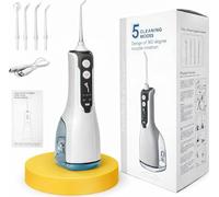 LuxeCare™ Luxe Portable Oral Irrigator | 5 Cleaning Modes | 360° Rotating Nozzle | USB Rechargeable Water Flosser | Deep Teeth & Gum Care Device (White)