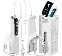 LuxeCare Luxe Portable Water Floss Oral Irrigator | 5 Cleaning Modes | 360° Rotating Nozzle | USB Rechargeable Water Flosser | Deep Teeth & Gum Care Device White