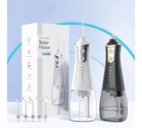 Luxecare Luxe Water Flosser, 2025 Upgraded Portable Oral Irrigator 300ML 5 Jet Tips Rechargeable Tooth Flosser Teeth Braces Pick IPX7 Waterproof Irrigation Cleaner for Travel Home White