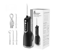 Luxecare Luxe Water Flosser IPX7 Waterproof Rechargeable Double Flosser with Perfect for Teeth Cleaning & Gum Health for Travel Home (Black)