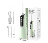 Luxecare Luxe Water Flosser IPX7 Waterproof Rechargeable Double Flosser with Perfect for Teeth Cleaning & Gum Health for Travel Home (Green)