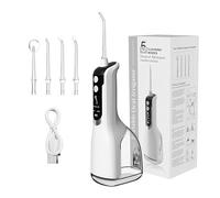 Luxecare Luxe Water Flosser Portable Dental Water Jet Cleaner Advanced Technology for Oral Hygiene and Plaque Removal Travel Ready (White)