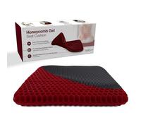 LuxeCraft Honeycomb Gel Seat Cushion - 4.5 cm Thick Gel Comfort Cushion for Pain Relief & Support | 2 Zippered Covers | Soft TPR with Breathable Honeycomb Design | Office Chairs, Cars & Wheelchairs