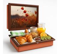 LuxeCraft Lap Tray with Bean Bag Cushion - Wooden Soft Padded Lap Tray with Cushion for Eating, Drinking & Laptop - Ideal for Breakfast, Dinner, Snacks | Comfortable, Portable with Sturdy Design
