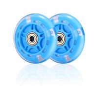 LuxeGlee Scooter Wheels 80mm Pair, 2 pcs LED Flash Replacement Wheels for Maxi Micro Rear Wheel, Scooter Accessories for Girls Boys, Blue