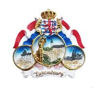 Luxembourg 3D National Emblem Fridge Magnet Souvenir Gift,Handmade Home & Kitchen Decoration Luxembourg Refrigerator Magnet Collection