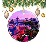 Luxembourg Christmas Xmas Tree Ornament Decoration Wedding Hanging Pendant Decor City Travel Souvenir Collection