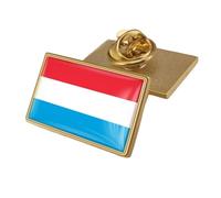 Luxembourg Flag Brooches - Ethnic Style Hip Hop Flag Shape Badge Pin,Vintage Brooch For Women Men Charm Jewelry Patriot Clothing Bag Accessories Rectangle