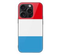 Luxembourg Flag Glass Phone Case Suitable for iPhone 15 Series