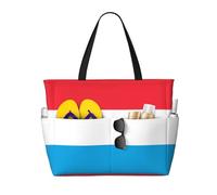Luxembourg flag Multifunctional Beach Travel Bag Multi Pocket Fashionable Design Suitable for Various Outdoor Venues