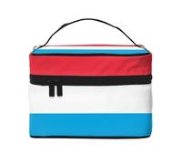 Luxembourg flag Portable Travel Makeup Bag (9x6.5x6.2 Inch), Large Capacity Makeup Bag for Women, Large Makeup Bag Storage Bag for Girls, Black, One Size