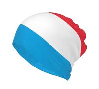 Luxembourg Flag Print Multifunctional Beanie Hat Scarf, Neck Gaiter, Lightweight Sports Cap, Warm Winter Hat for Travel Outdoor-, Black, S
