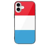 Luxembourg Flag Printed Phone Case Cute Slim Glass Cellphone Protective Cover Unisex Compatible with iPhone 16/16 Plus/16 Pro/16 Pro Max/16 E