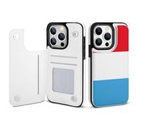 Luxembourg Flag Printed Wallet Phone Case Slim Cute Cellphone Protective Cover Unisex Compatible with iPhone iPhone 14/14 Pro/14 Pro Max/14 Plus