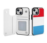 Luxembourg Flag Printed Wallet Phone Case Slim Cute Cellphone Protective Cover Unisex Compatible with iPhone iPhone 14/14 Pro/14 Pro Max/14 Plus