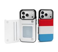 Luxembourg Flag Printed Wallet Phone Case Slim Cute Cellphone Protective Cover Unisex Compatible with iPhone 17/17 Air/17 Pro/17 Pro Max