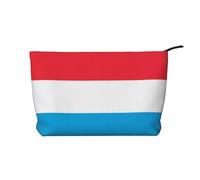 Luxembourg flag Women's corduroy cosmetic bag, portable zipper hand-held wallet, suitable for travel and daily storage of cosmetics,